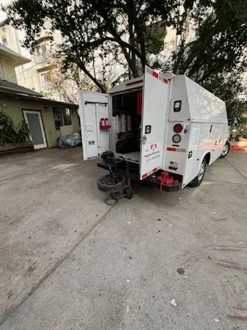 Magnet Plumbing service vehicle on-site for Sewer Line Repair in Lakeland